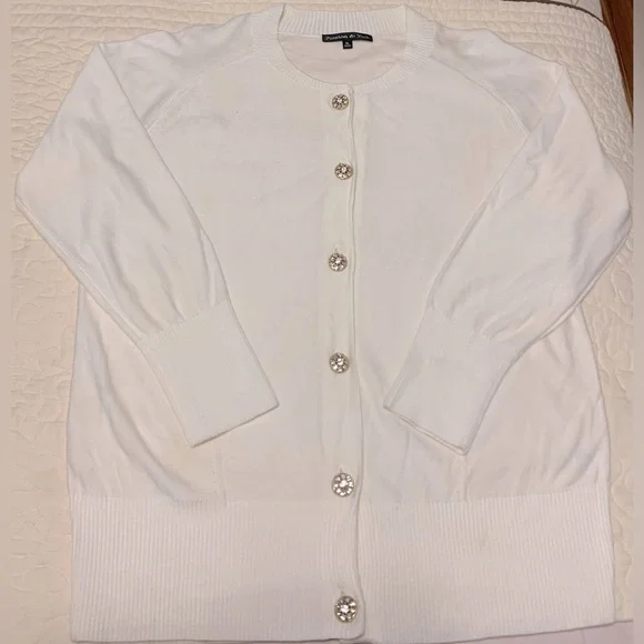 Preston & York White Bling Button Cardigan - Picture 1 of 3